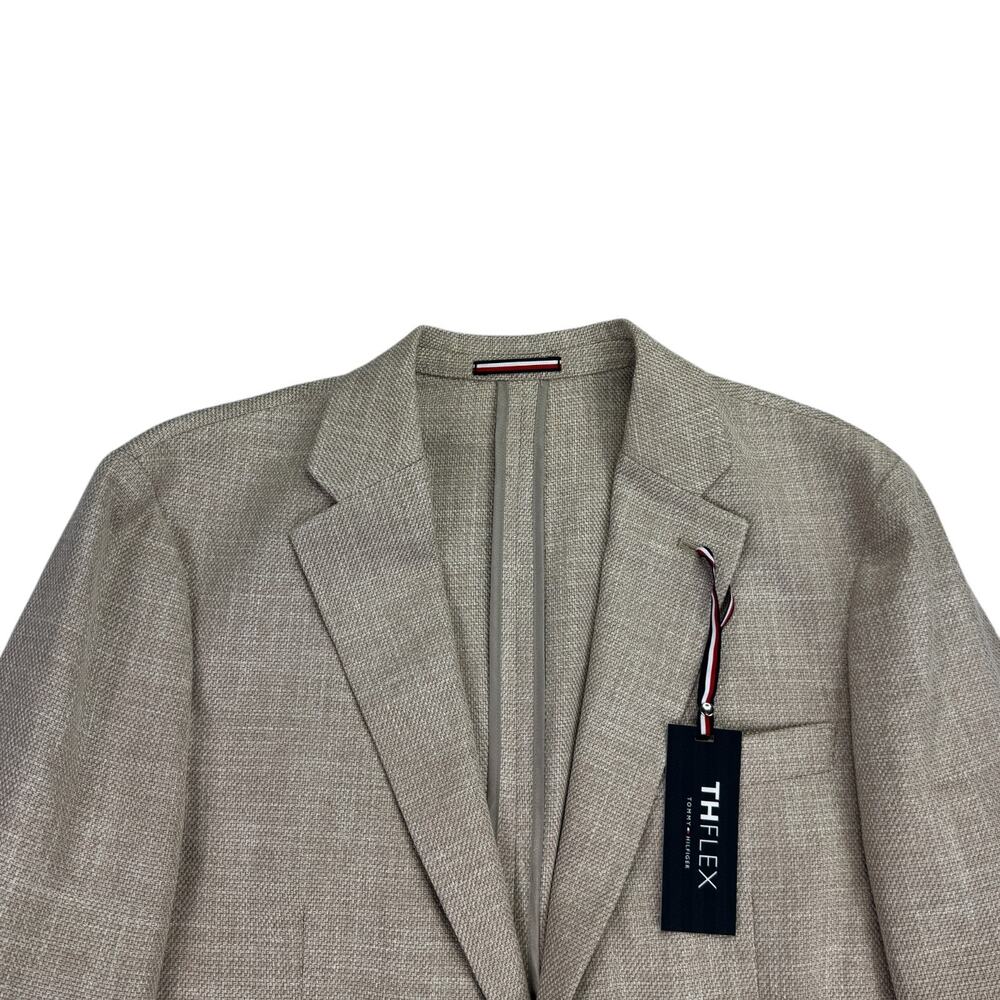 Tommy Hilfiger Mens TH Flex Gene Modern Fit Sport Coat Tan 40L - Picture 2 of 6